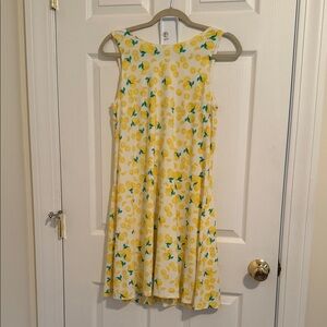 Pappagallo Yellow Lemon-Print Sleeveless A-Line Dress